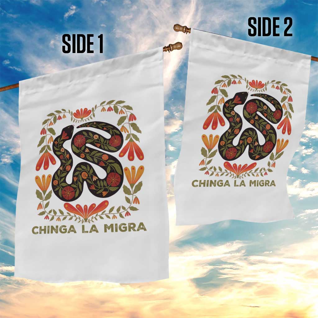 Immigrant Rights Garden Flag Chinga La Migra - Wonder Print Shop