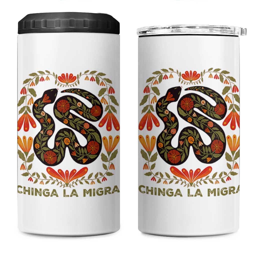 Immigrant Rights 4 in 1 Can Cooler Tumbler Chinga La Migra - Wonder Print Shop