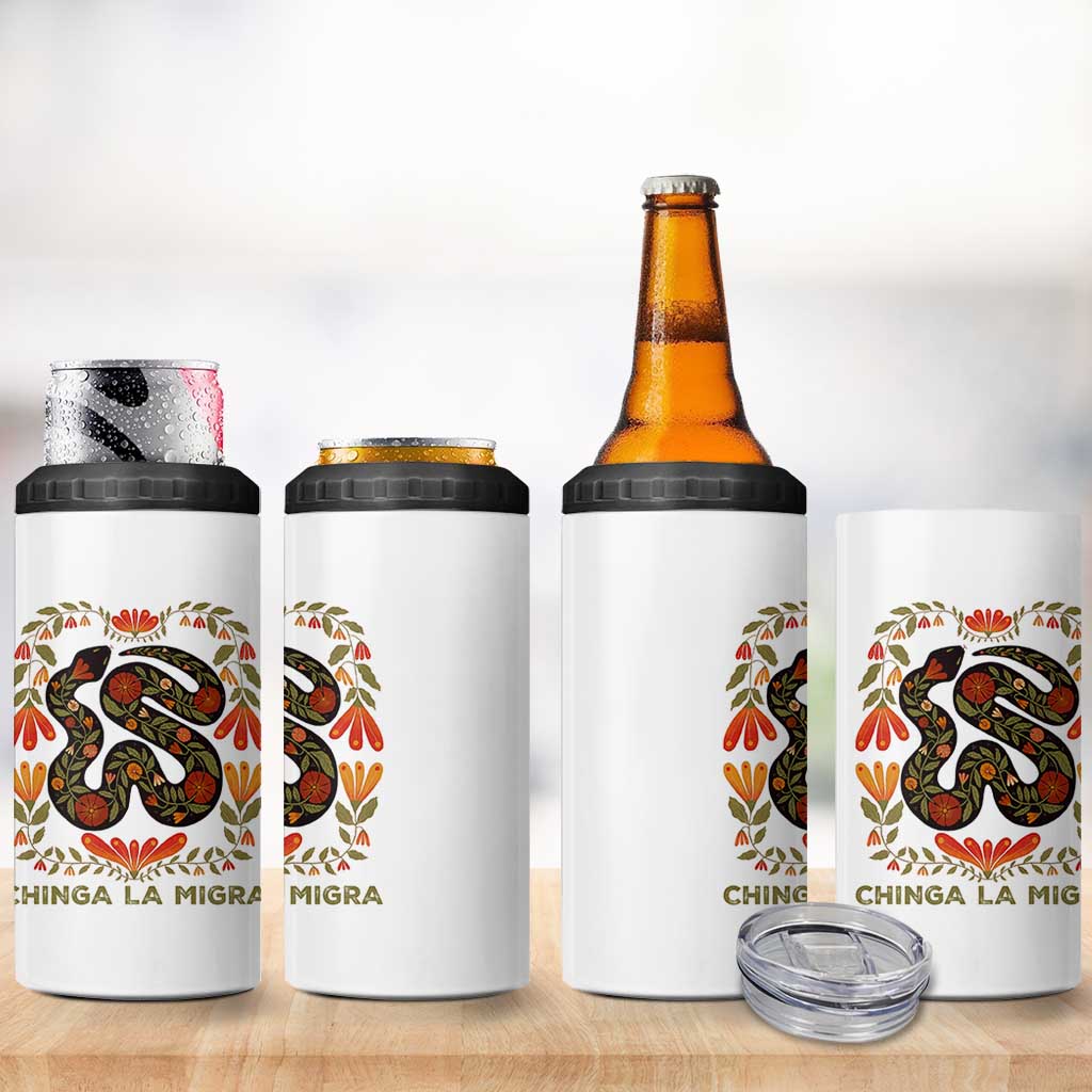 Immigrant Rights 4 in 1 Can Cooler Tumbler Chinga La Migra - Wonder Print Shop
