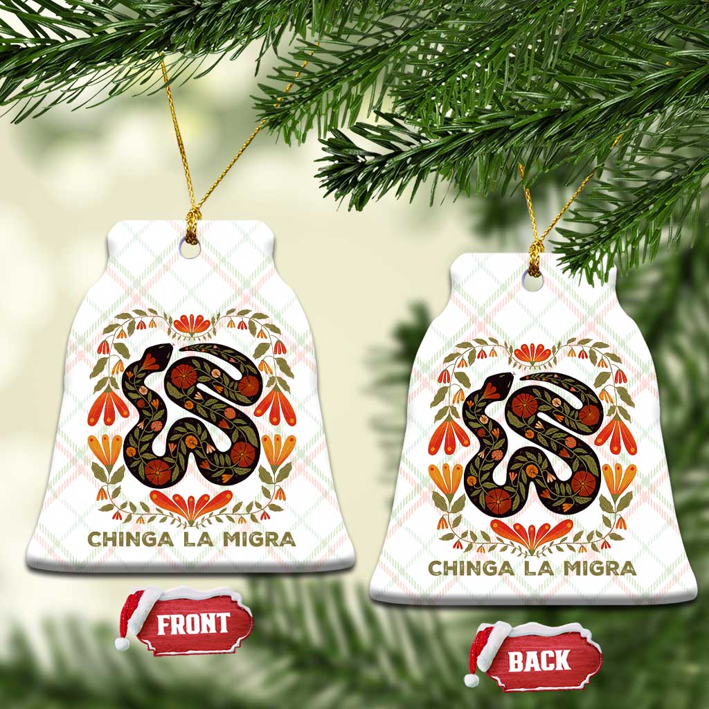 Immigrant Rights Ceramic Ornament Chinga La Migra - Wonder Print Shop