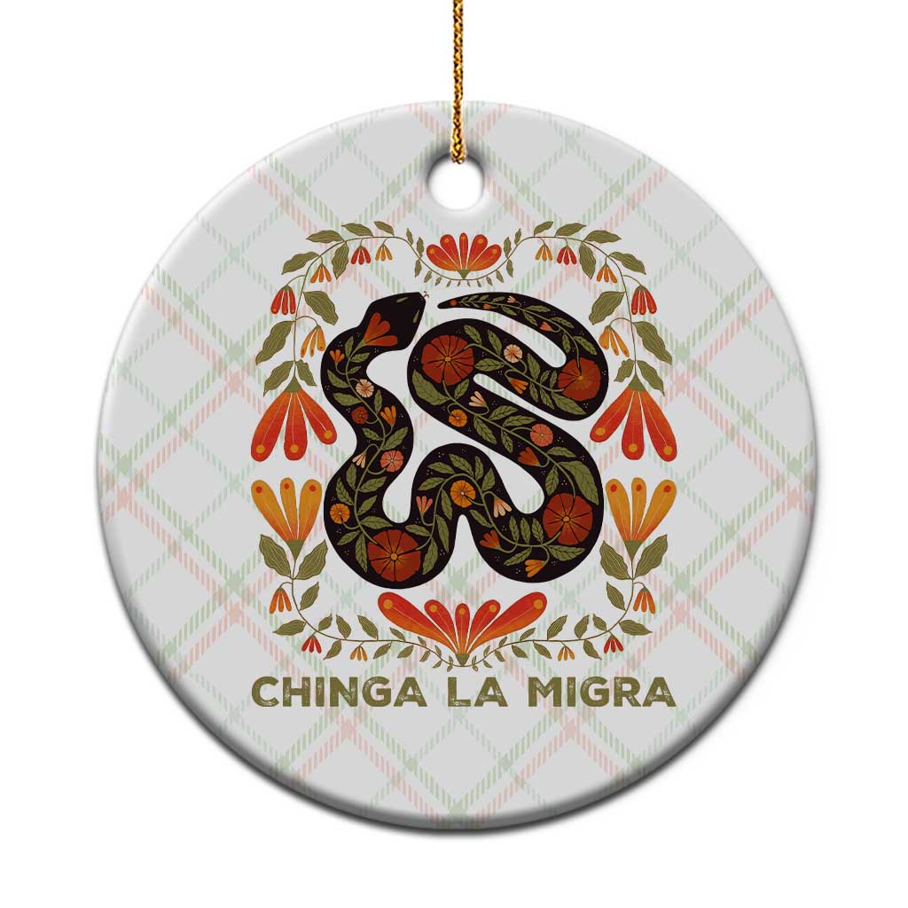 Immigrant Rights Ceramic Ornament Chinga La Migra - Wonder Print Shop