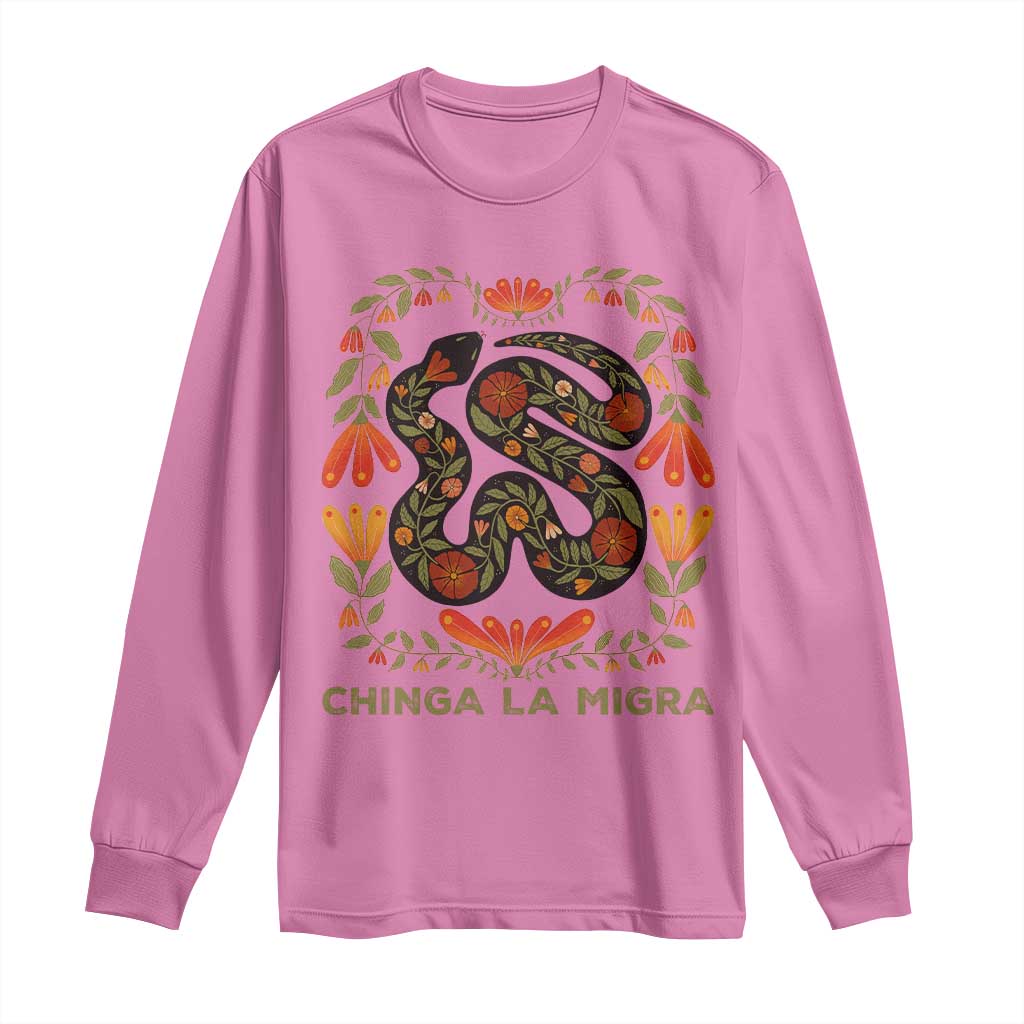 Immigrant Rights Long Sleeve Shirt Chinga La Migra - Wonder Print Shop