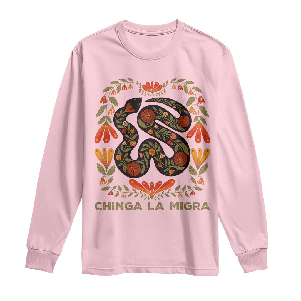 Immigrant Rights Long Sleeve Shirt Chinga La Migra - Wonder Print Shop