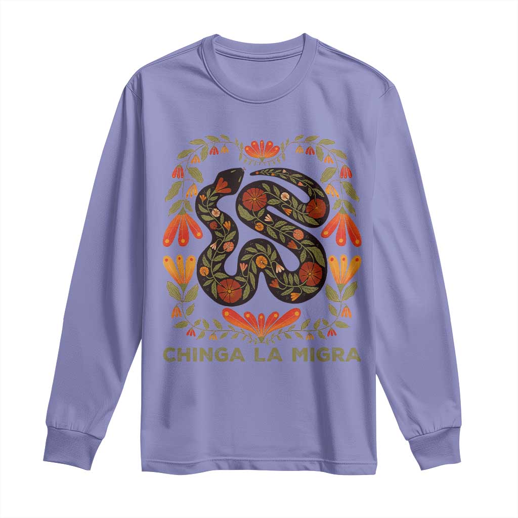 Immigrant Rights Long Sleeve Shirt Chinga La Migra - Wonder Print Shop