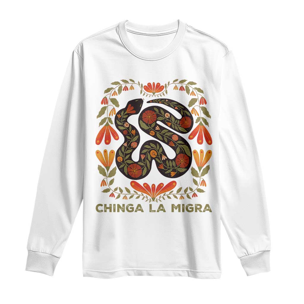 Immigrant Rights Long Sleeve Shirt Chinga La Migra - Wonder Print Shop