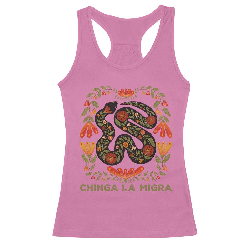 Immigrant Rights Racerback Tank Top Chinga La Migra - Wonder Print Shop
