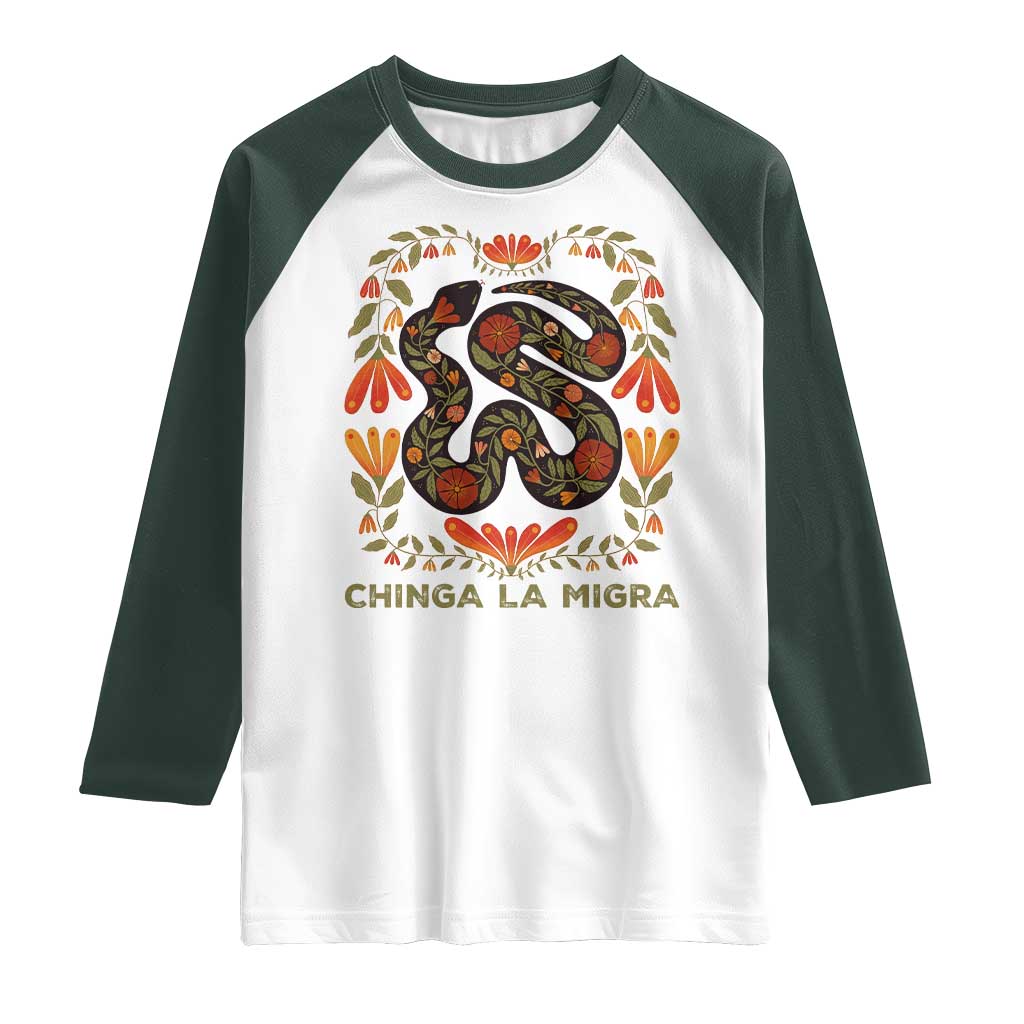 Immigrant Rights Raglan Shirt Chinga La Migra - Wonder Print Shop