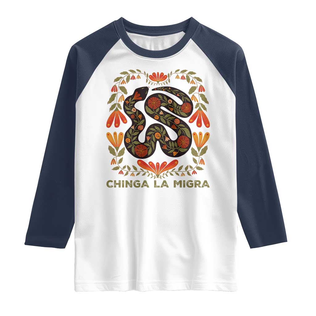 Immigrant Rights Raglan Shirt Chinga La Migra - Wonder Print Shop