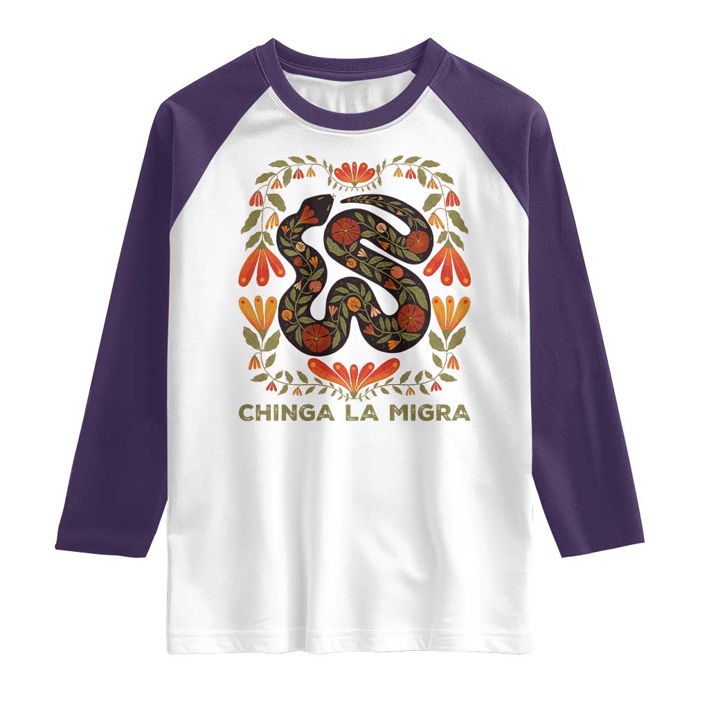 Immigrant Rights Raglan Shirt Chinga La Migra - Wonder Print Shop