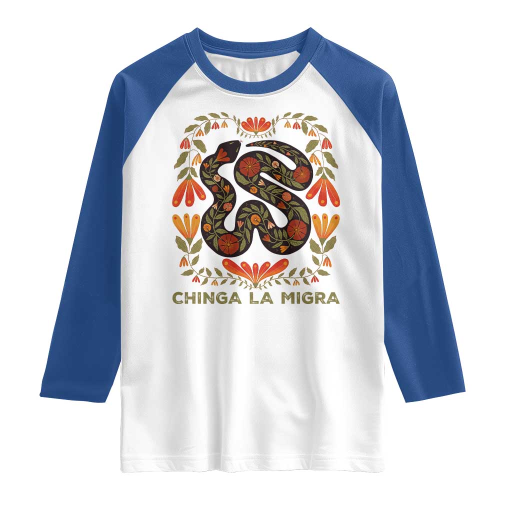 Immigrant Rights Raglan Shirt Chinga La Migra - Wonder Print Shop