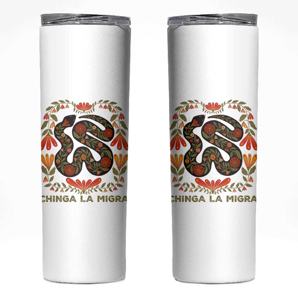 Immigrant Rights Skinny Tumbler Chinga La Migra - Wonder Print Shop