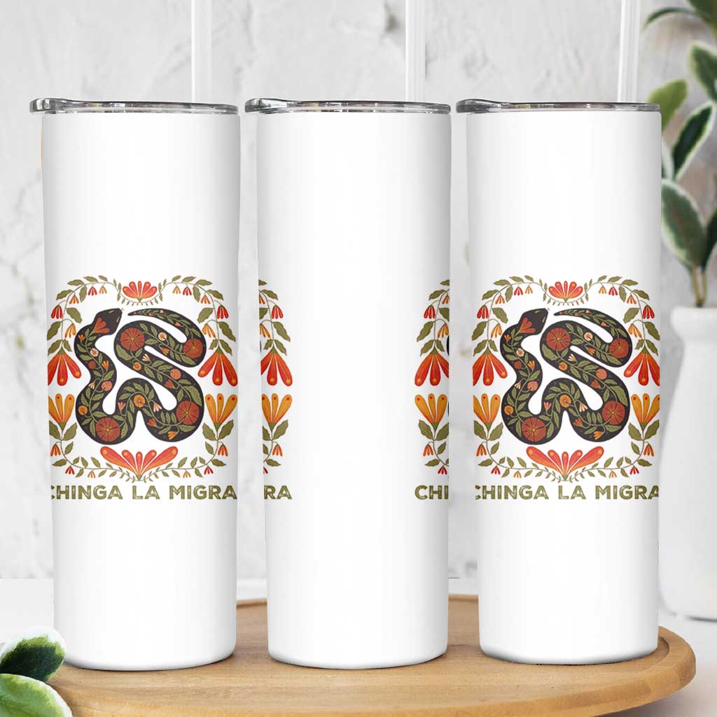 Immigrant Rights Skinny Tumbler Chinga La Migra - Wonder Print Shop