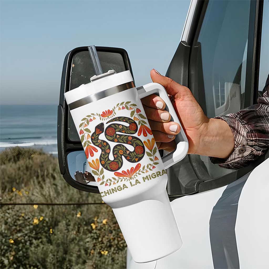 Immigrant Rights Tumbler With Handle Chinga La Migra - Wonder Print Shop