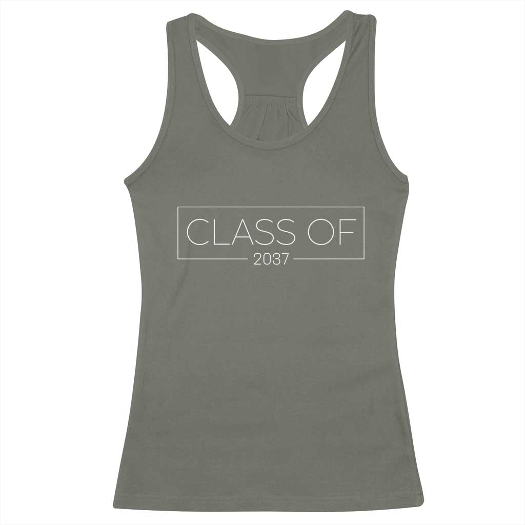 Class Of 2037 Graduation Racerback Tank Top Grow With Me First Day of School Graduation Gift - Wonder Print Shop