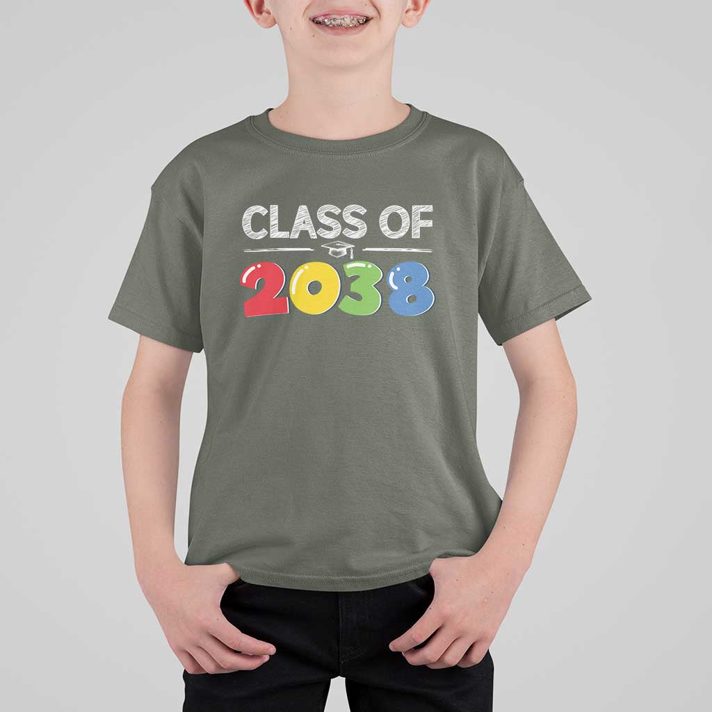 Class of 2038 T Shirt For Kid Grow With Me Kindergarten - Wonder Print Shop