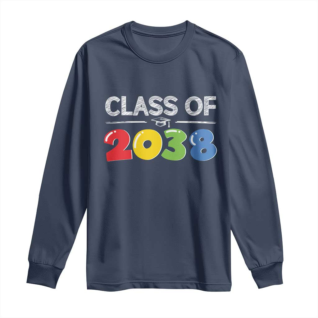 Class of 2038 Long Sleeve Shirt Grow With Me Kindergarten - Wonder Print Shop