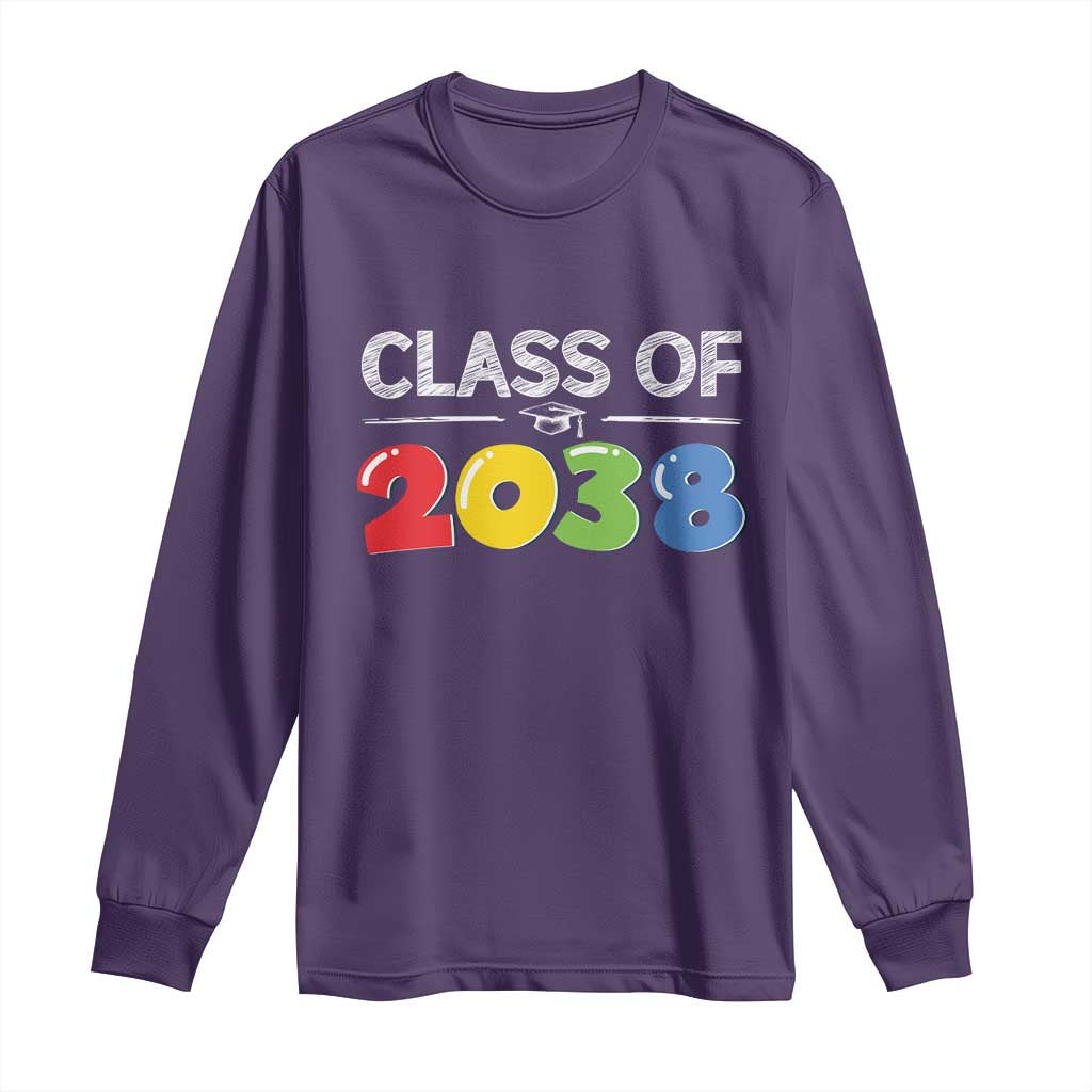 Class of 2038 Long Sleeve Shirt Grow With Me Kindergarten - Wonder Print Shop