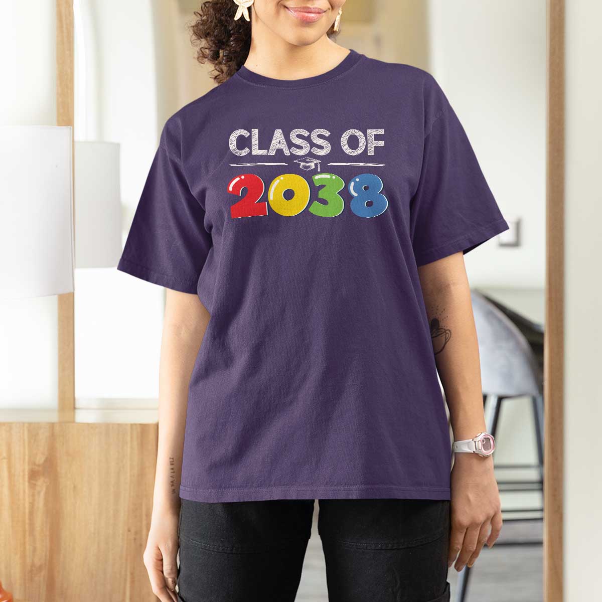 Class of 2038 T Shirt For Women Grow With Me Kindergarten - Wonder Print Shop