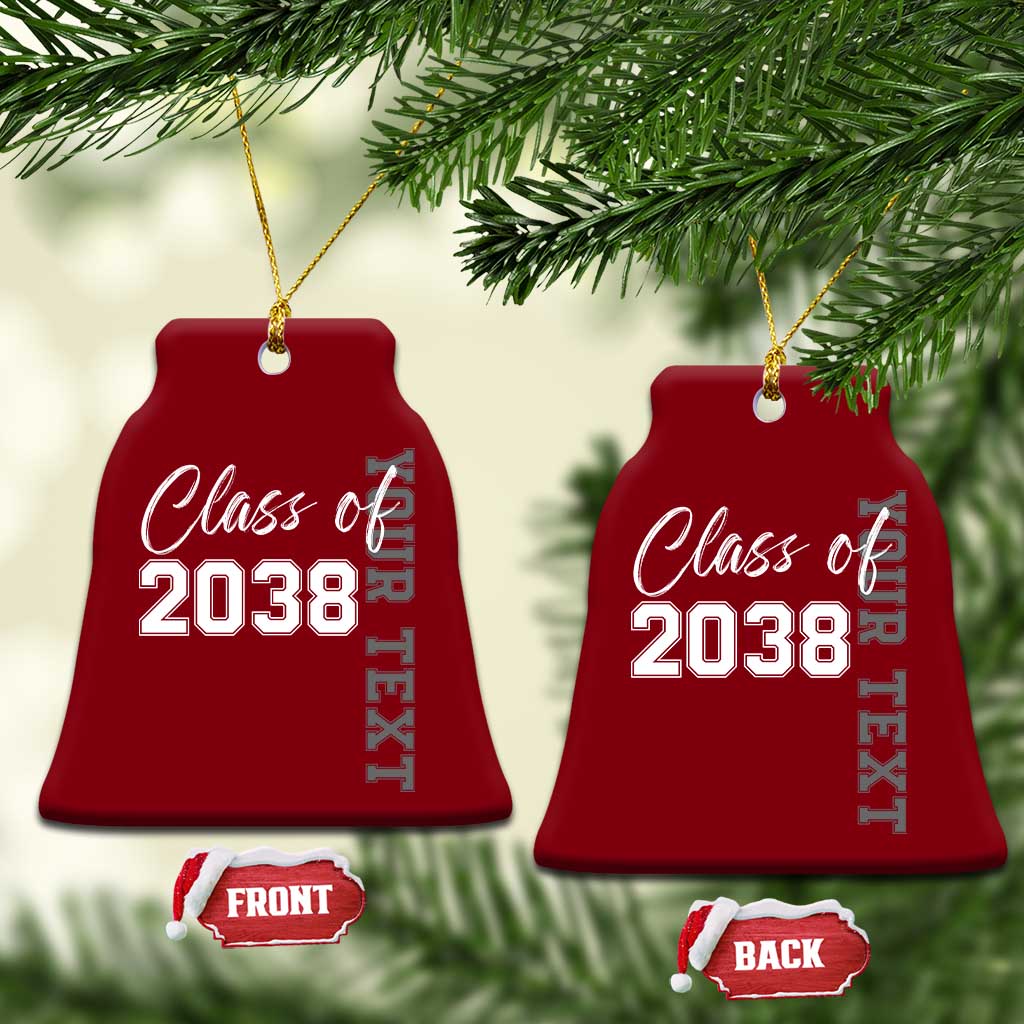 Personalized Class of 2038 Ceramic Ornament Custom Name Grow With Me Count Down Graduating - Wonder Print Shop