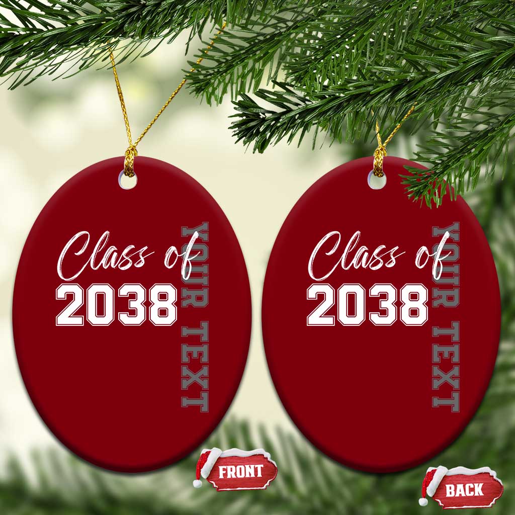 Personalized Class of 2038 Ceramic Ornament Custom Name Grow With Me Count Down Graduating - Wonder Print Shop