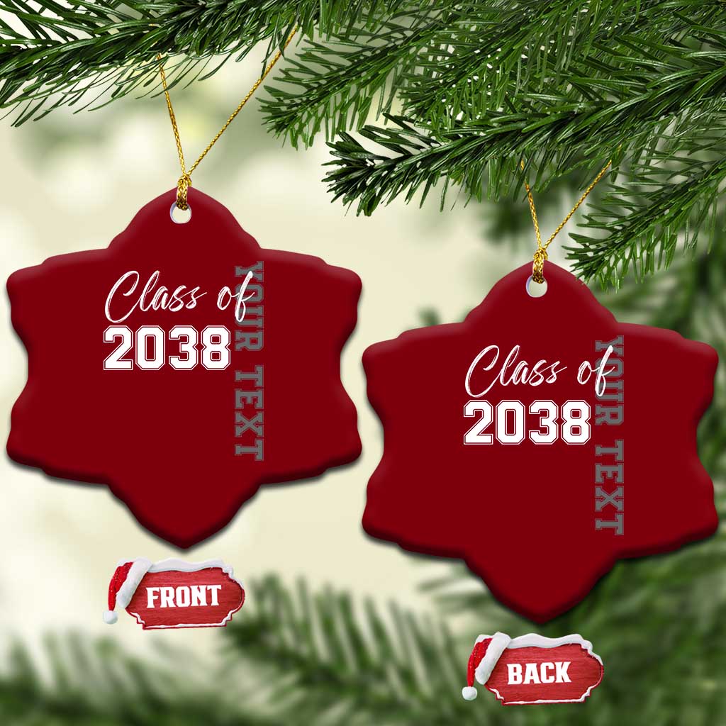 Personalized Class of 2038 Ceramic Ornament Custom Name Grow With Me Count Down Graduating - Wonder Print Shop