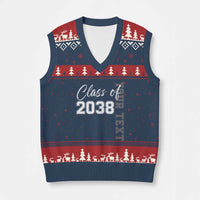Personalized Class of 2038 V-Neck Knit Sweater Vest Custom Name Grow With Me Count Down Graduating - Wonder Print Shop