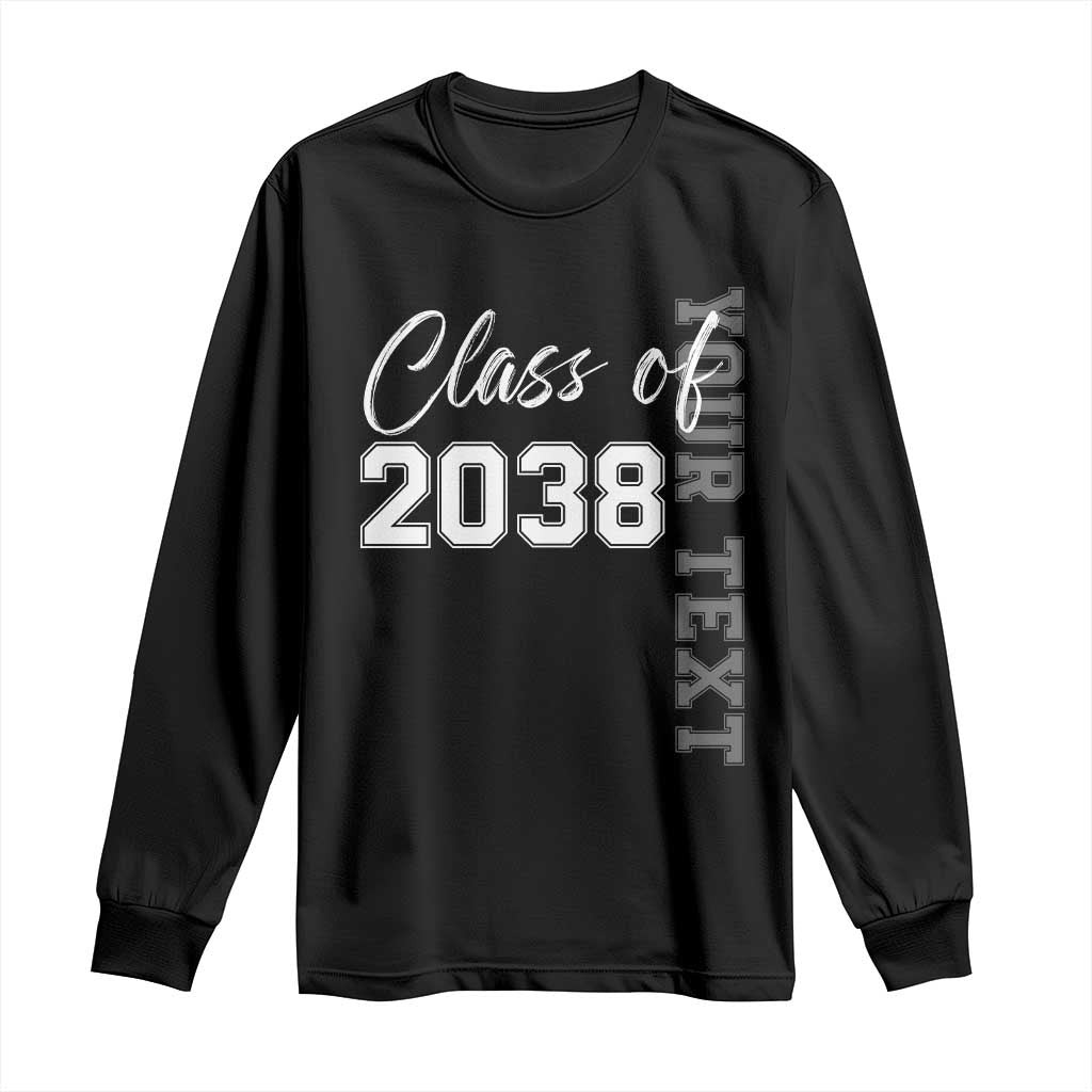 Personalized Class of 2038 Long Sleeve Shirt Custom Name Grow With Me Count Down Graduating - Wonder Print Shop