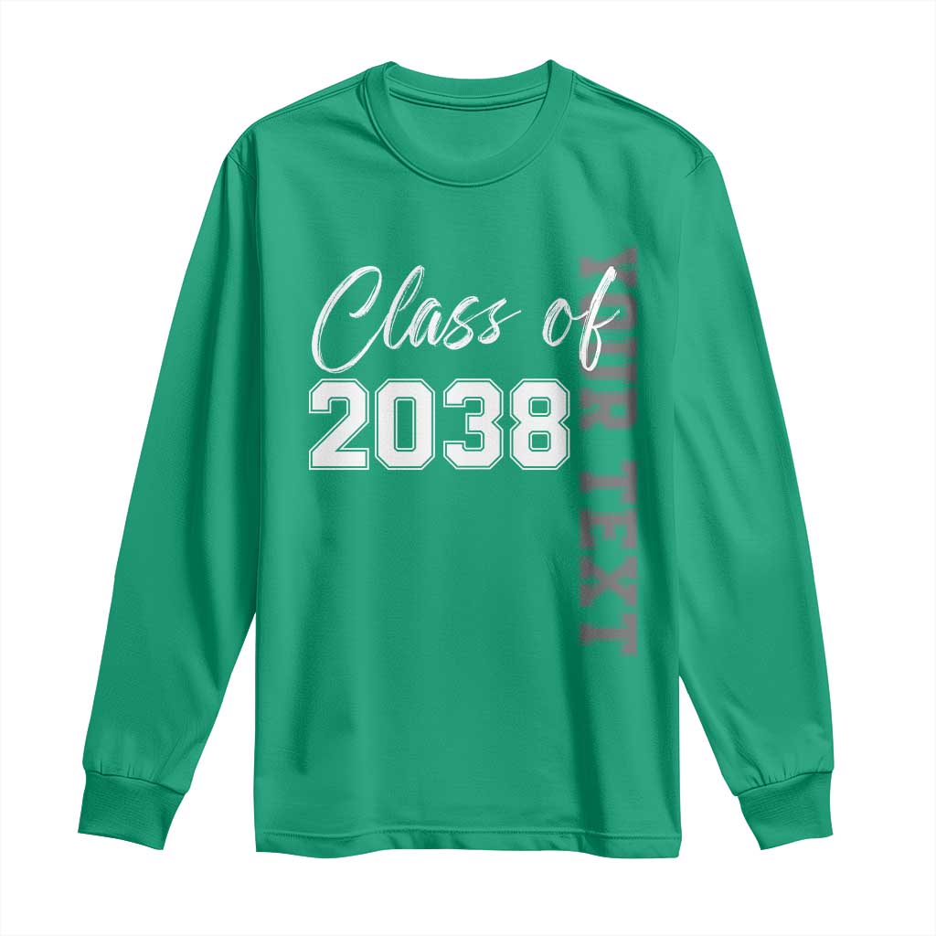 Personalized Class of 2038 Long Sleeve Shirt Custom Name Grow With Me Count Down Graduating - Wonder Print Shop