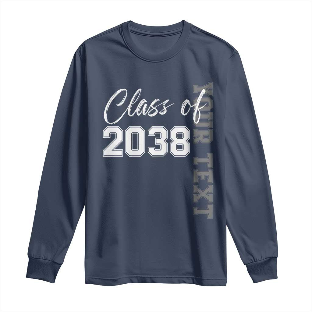 Personalized Class of 2038 Long Sleeve Shirt Custom Name Grow With Me Count Down Graduating - Wonder Print Shop