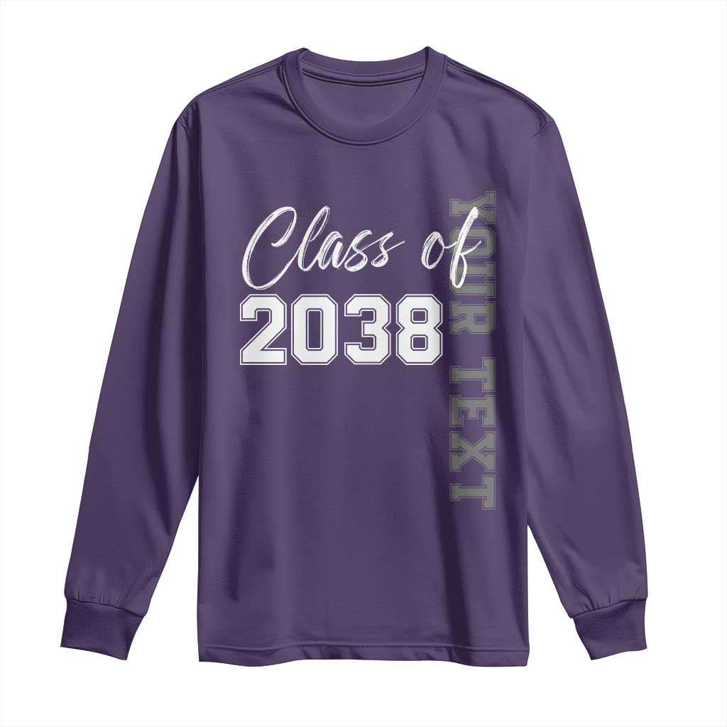 Personalized Class of 2038 Long Sleeve Shirt Custom Name Grow With Me Count Down Graduating - Wonder Print Shop