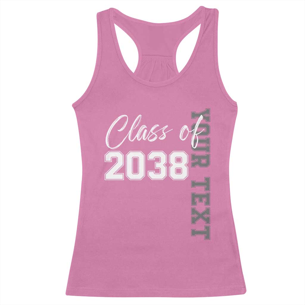 Personalized Class of 2038 Racerback Tank Top Custom Name Grow With Me Count Down Graduating - Wonder Print Shop