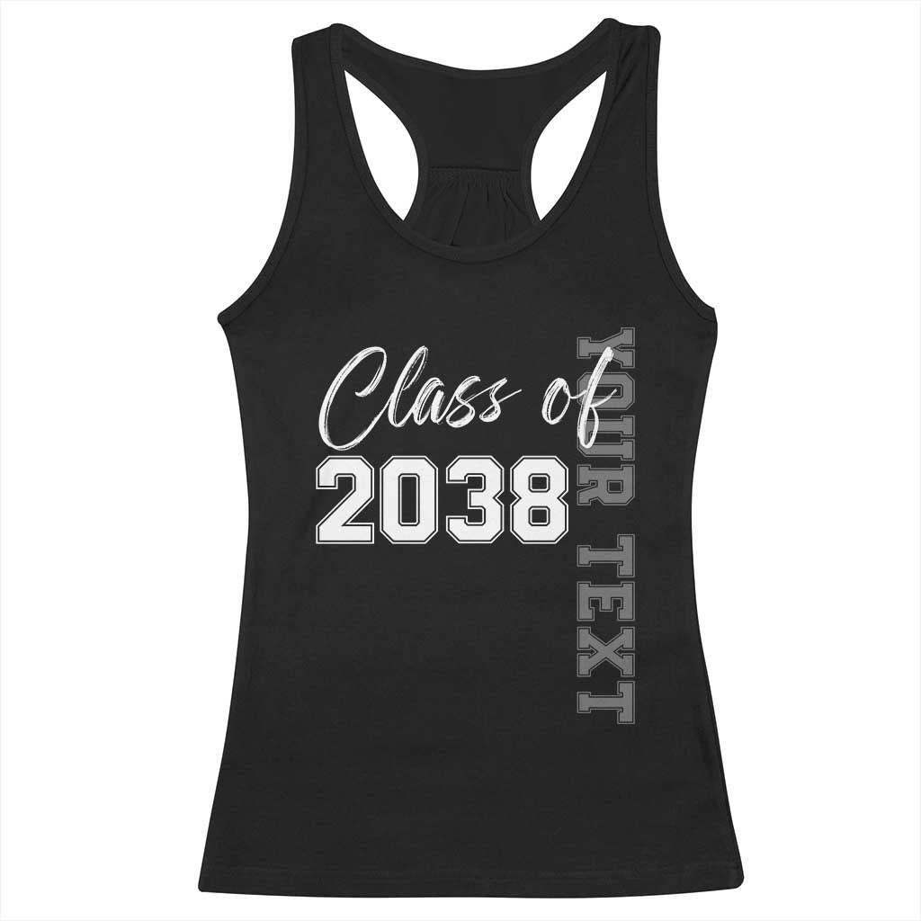 Personalized Class of 2038 Racerback Tank Top Custom Name Grow With Me Count Down Graduating - Wonder Print Shop