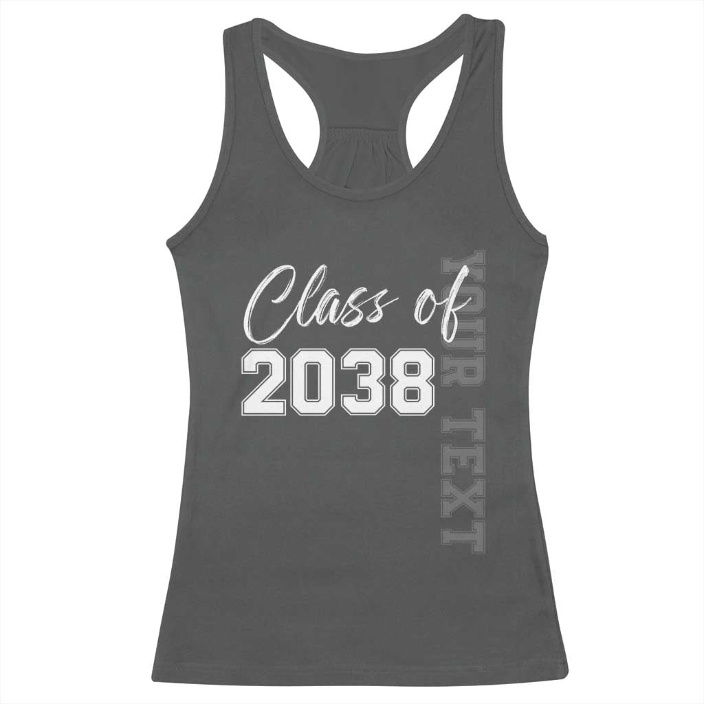 Personalized Class of 2038 Racerback Tank Top Custom Name Grow With Me Count Down Graduating - Wonder Print Shop