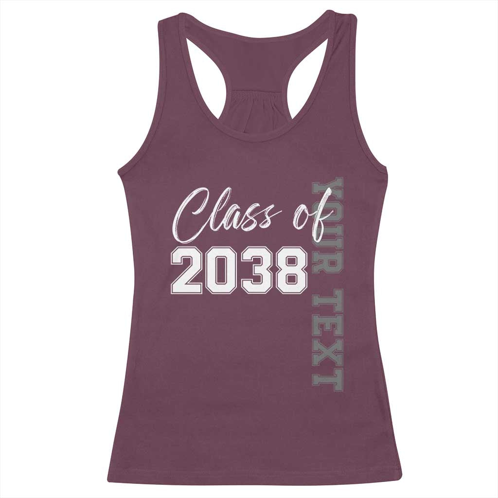 Personalized Class of 2038 Racerback Tank Top Custom Name Grow With Me Count Down Graduating - Wonder Print Shop