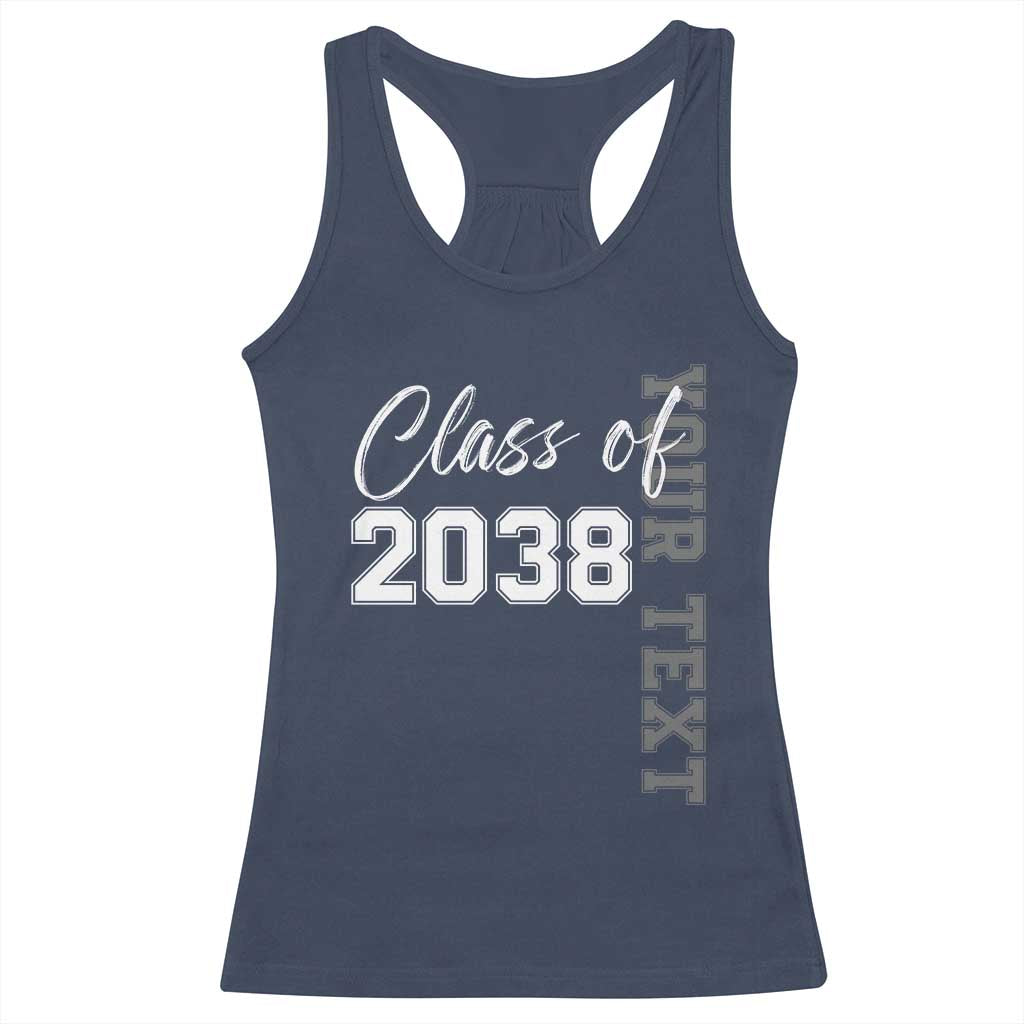 Personalized Class of 2038 Racerback Tank Top Custom Name Grow With Me Count Down Graduating - Wonder Print Shop