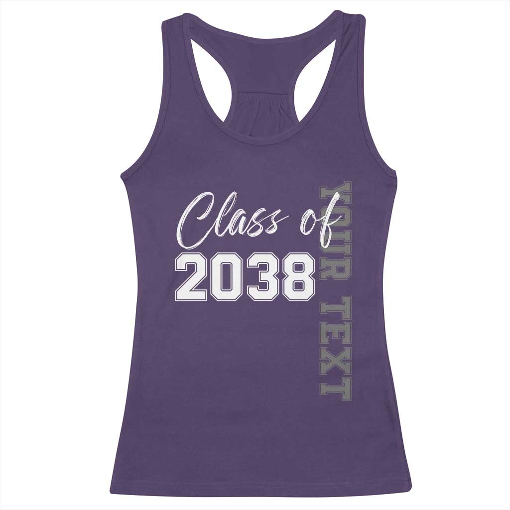 Personalized Class of 2038 Racerback Tank Top Custom Name Grow With Me Count Down Graduating - Wonder Print Shop