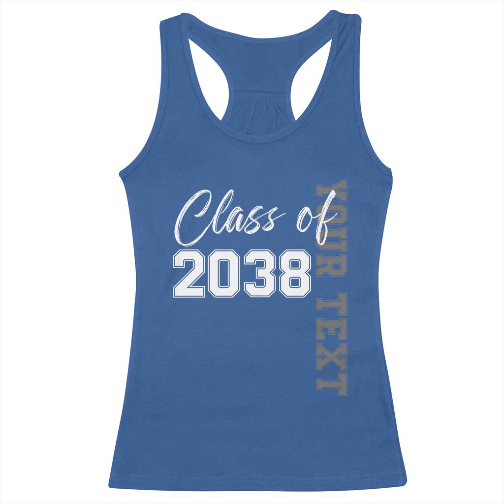 Personalized Class of 2038 Racerback Tank Top Custom Name Grow With Me Count Down Graduating - Wonder Print Shop
