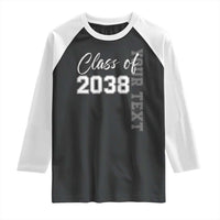 Personalized Class of 2038 Raglan Shirt Custom Name Grow With Me Count Down Graduating - Wonder Print Shop