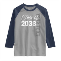 Personalized Class of 2038 Raglan Shirt Custom Name Grow With Me Count Down Graduating - Wonder Print Shop