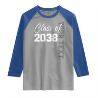 Personalized Class of 2038 Raglan Shirt Custom Name Grow With Me Count Down Graduating - Wonder Print Shop