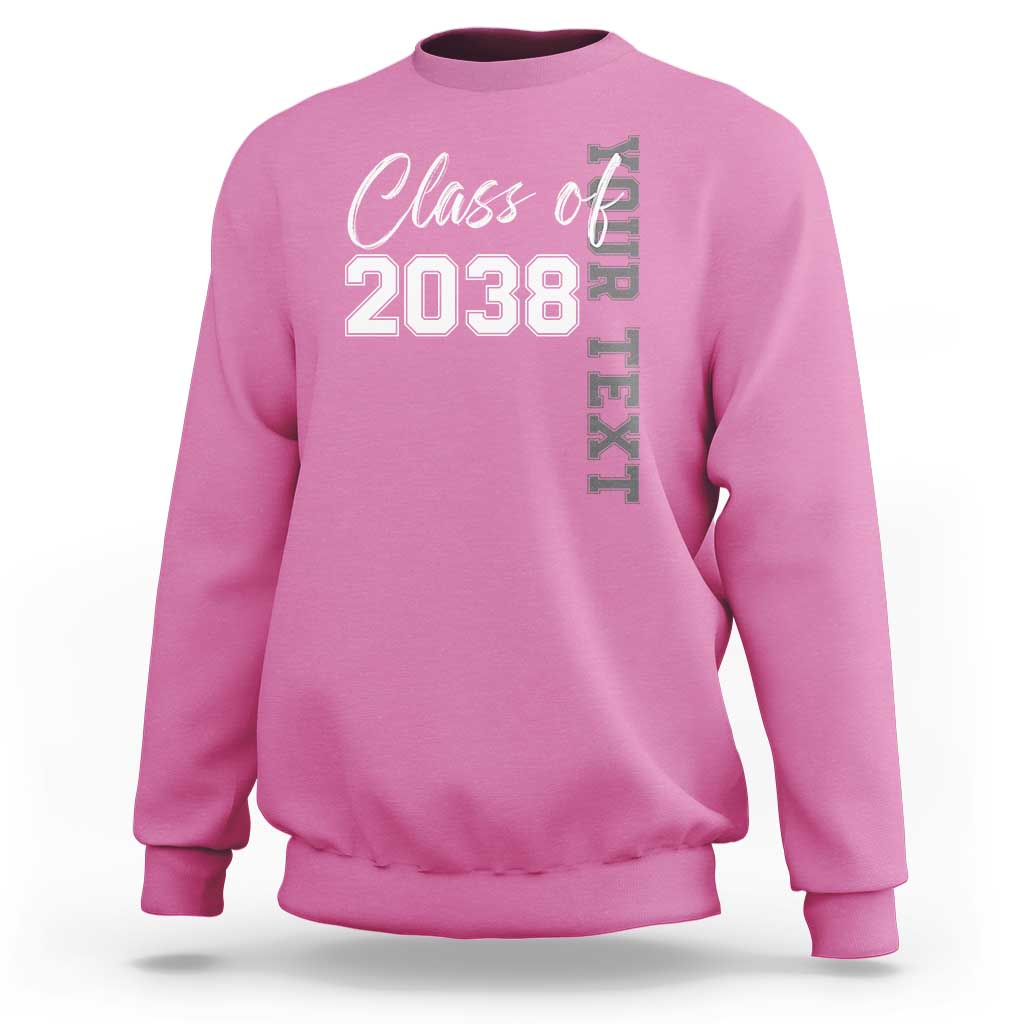 Personalized Class of 2038 Sweatshirt Custom Name Grow With Me Count Down Graduating - Wonder Print Shop