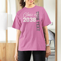 Personalized Class of 2038 T Shirt For Women Custom Name Grow With Me Count Down Graduating - Wonder Print Shop