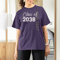 Personalized Class of 2038 T Shirt For Women Custom Name Grow With Me Count Down Graduating - Wonder Print Shop