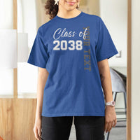 Personalized Class of 2038 T Shirt For Women Custom Name Grow With Me Count Down Graduating - Wonder Print Shop