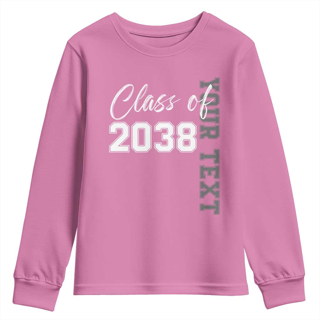 Personalized Class of 2038 Youth Sweatshirt Custom Name Grow With Me Count Down Graduating - Wonder Print Shop