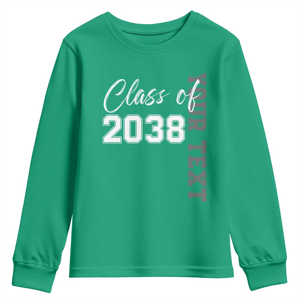Personalized Class of 2038 Youth Sweatshirt Custom Name Grow With Me Count Down Graduating - Wonder Print Shop