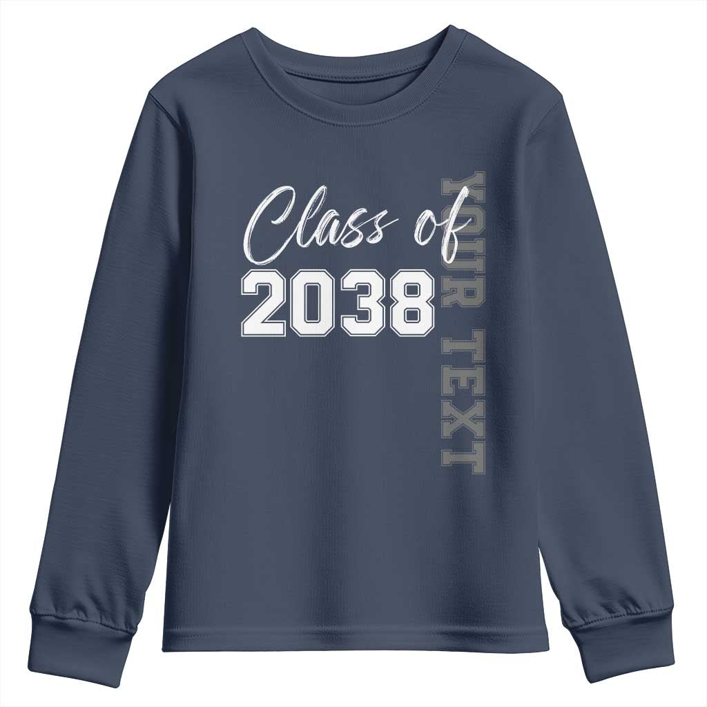 Personalized Class of 2038 Youth Sweatshirt Custom Name Grow With Me Count Down Graduating - Wonder Print Shop