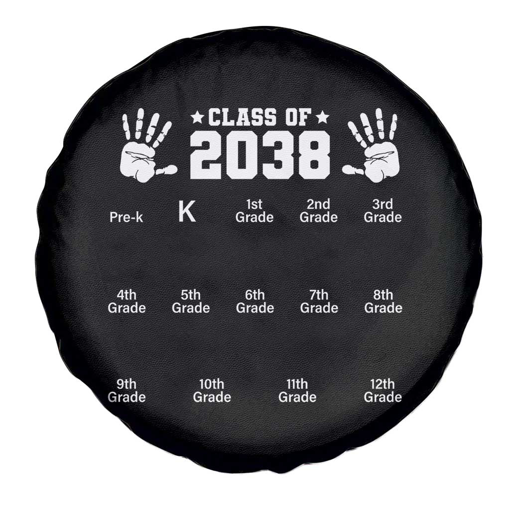 Class of 2038 Grow With Me Spare Tire Cover Handprint Pre-K to 12th Grade Graduation - Wonder Print Shop