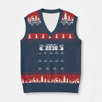 Class of 2038 Grow With Me V-Neck Knit Sweater Vest Handprint Pre-K to 12th Grade Graduation - Wonder Print Shop