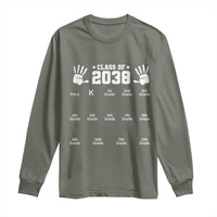 Class of 2038 Grow With Me Long Sleeve Shirt Handprint Pre-K to 12th Grade Graduation - Wonder Print Shop